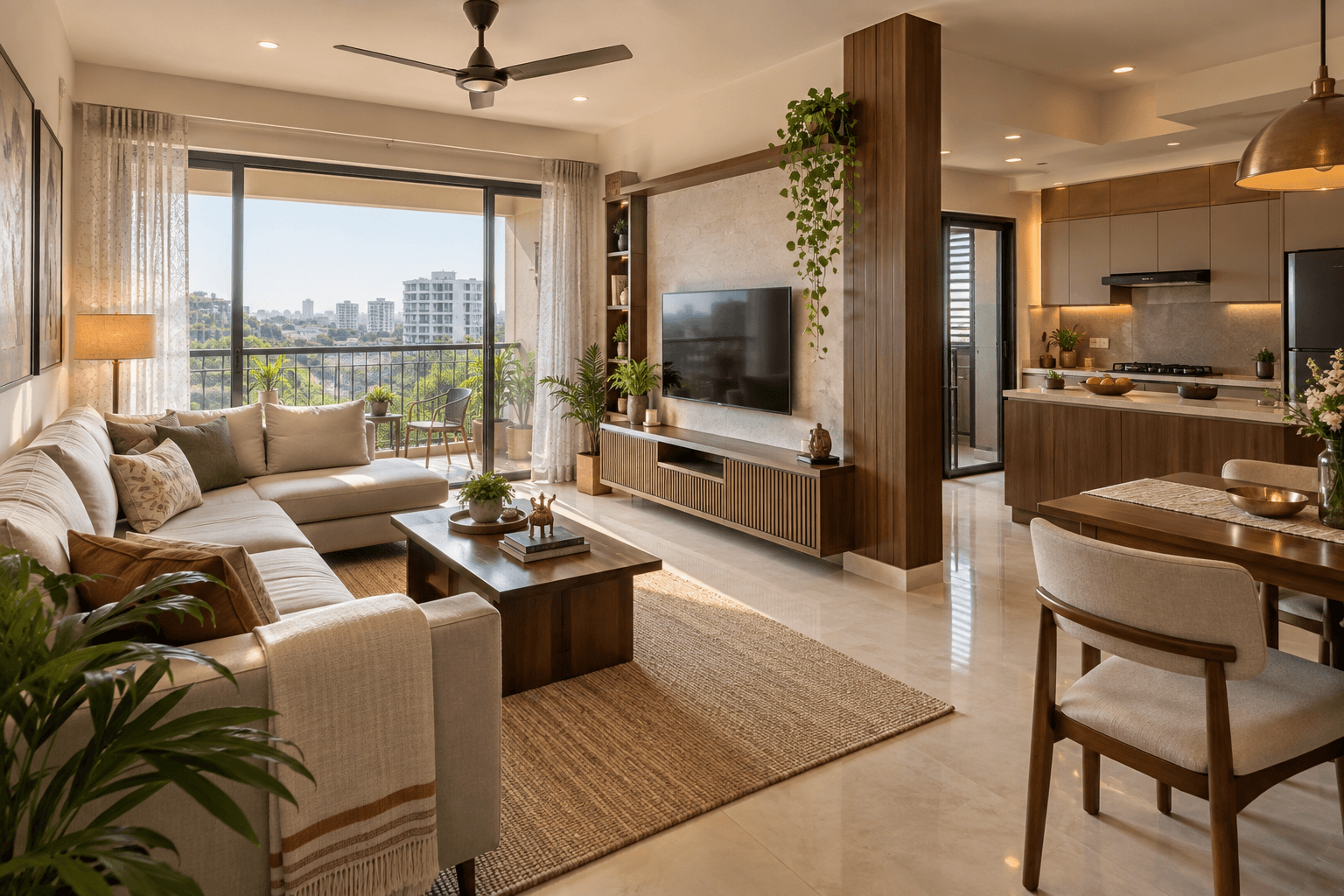 Premium Indian apartment interior in Pune